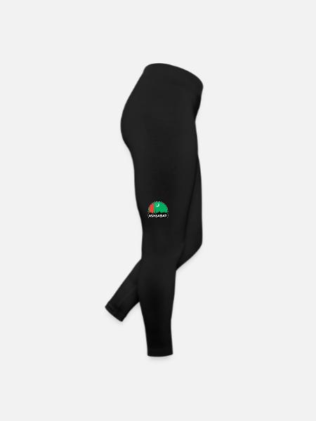 Aschgabat Turkmenistan Flagge Skyline Silhouette Trav - Frauen Jersey Leggings - Schwarz - Rechts