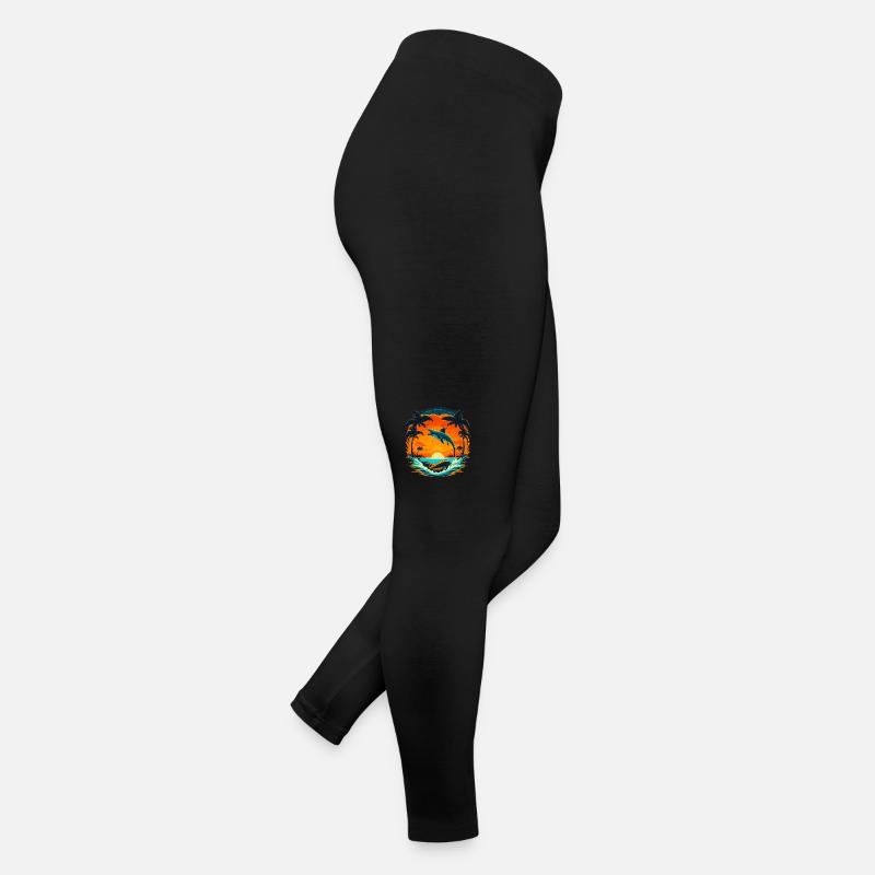 Dolphin Summer Sunset Women’s Jersey Leggings