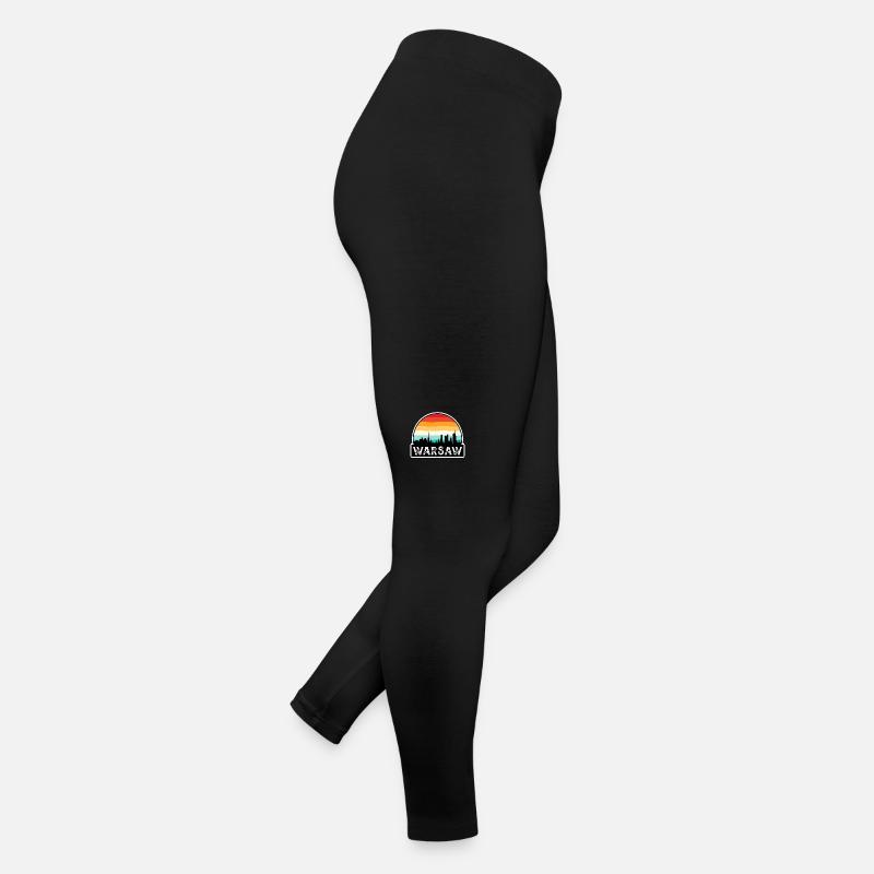 Varsovie Pologne Flag Skyline Souvenir de voyage Legging en jersey Femme