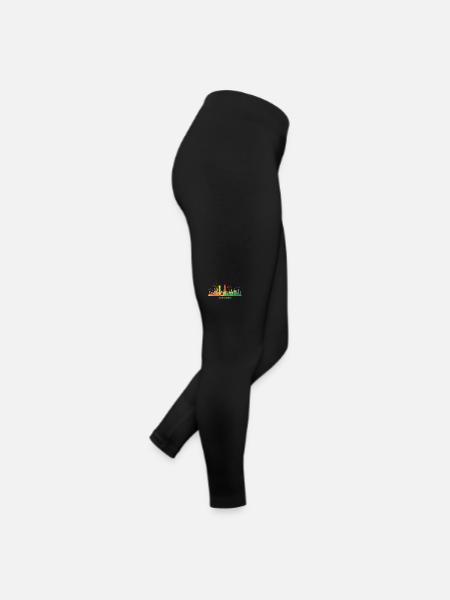 Chicagoan Aquarell Skyline Chicago - Frauen Jersey Leggings - Schwarz - Rechts