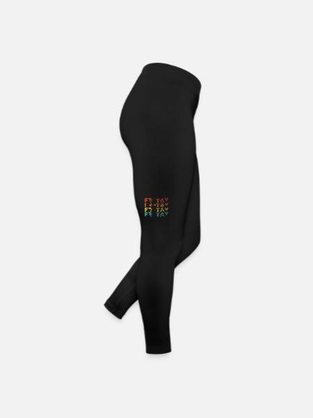 Fri Yay Teachers School Weekend Vibes - Frauen Jersey Leggings - Schwarz - Rechts