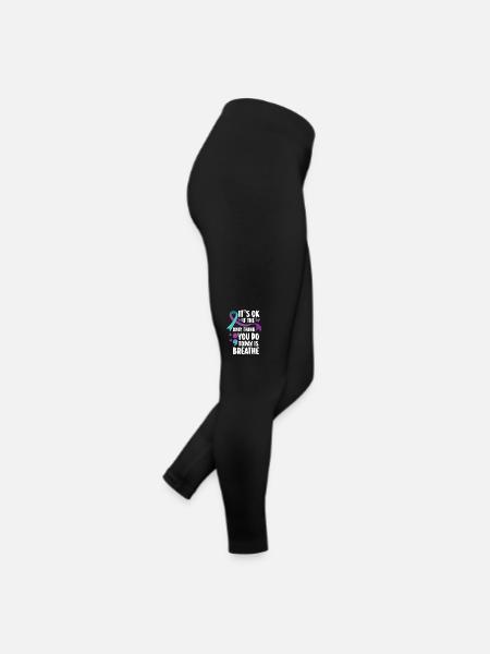 Guerrier de la santé mentale violet et turquoise - Legging en jersey Femme - noir - Droite