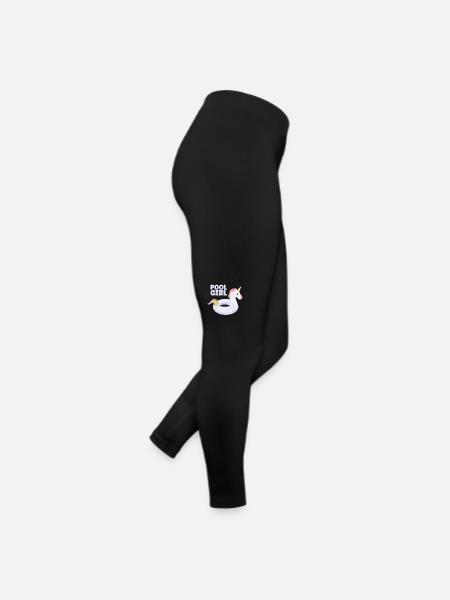 Pool Girl Unicorn Floatie Swimming Pool - Women’s Jersey Leggings - black - Right