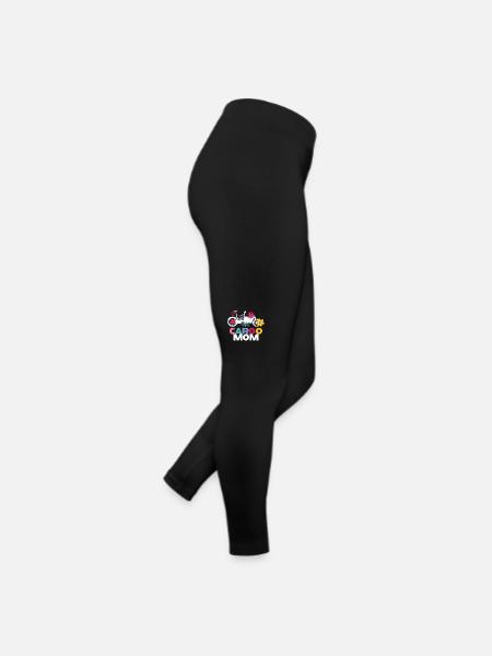 Cargo Mom Lastenrad Cargobike - Frauen Jersey Leggings - Schwarz - Rechts
