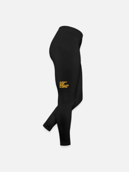 Stop Regulating and Listening Teacher - Women’s Jersey Leggings - black - Right