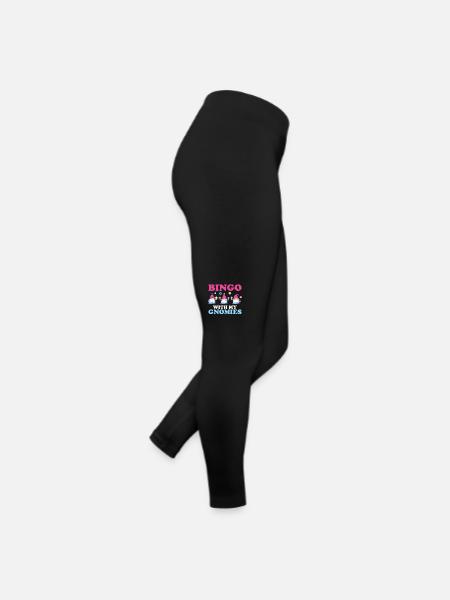 Bingo Mit Meinen Gnomies Lustiges Bingo - Frauen Jersey Leggings - Schwarz - Rechts