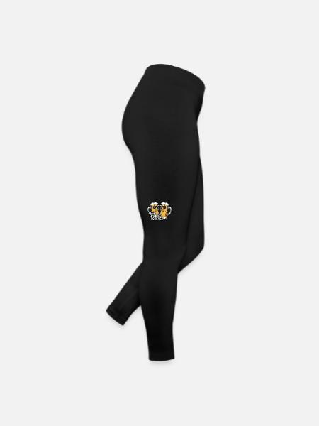 Zwei lustige Bierkrüge mit Sonnenbrille Bier - Frauen Jersey Leggings - Schwarz - Rechts