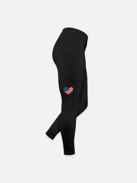 American Heart USA America 4 July - Women’s Jersey Leggings - black - Right