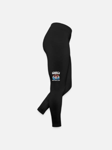 I'M SINGLE, HOW ABOUT YOU - HAPPY VALENTINE'S DAY - Women’s Jersey Leggings - black - Right