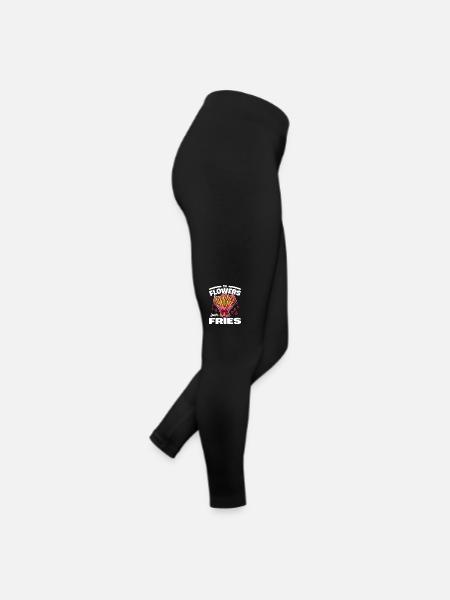 PAS DE FLEURS, JUSTE DES FRITES - CADEAU DE LA SAINT-VALENTIN - Legging en jersey Femme - noir - Droite