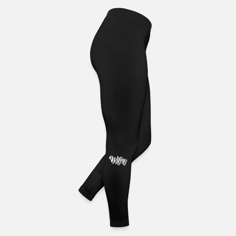 Retro Wifey Matching Paar Hochzeitsfeier Ehe Frauen Jersey Leggings