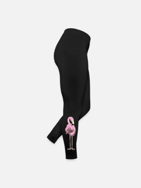 Gâteau flamant rose - Legging en jersey Femme - noir - Droite