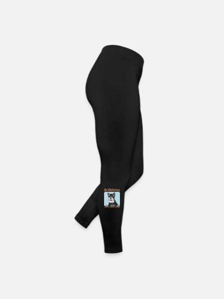 Zwergschnauzer Besitzer Schnauzer Hund Geschenk - Frauen Jersey Leggings - Schwarz - Rechts