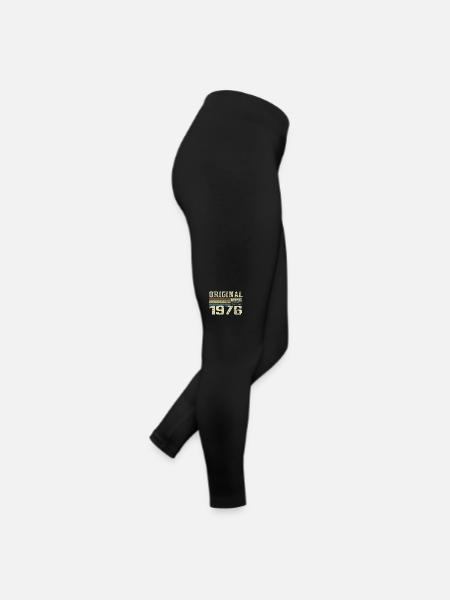 1976 Birthday Parties - Retro 1976 Gift - Women’s Jersey Leggings - black - Right