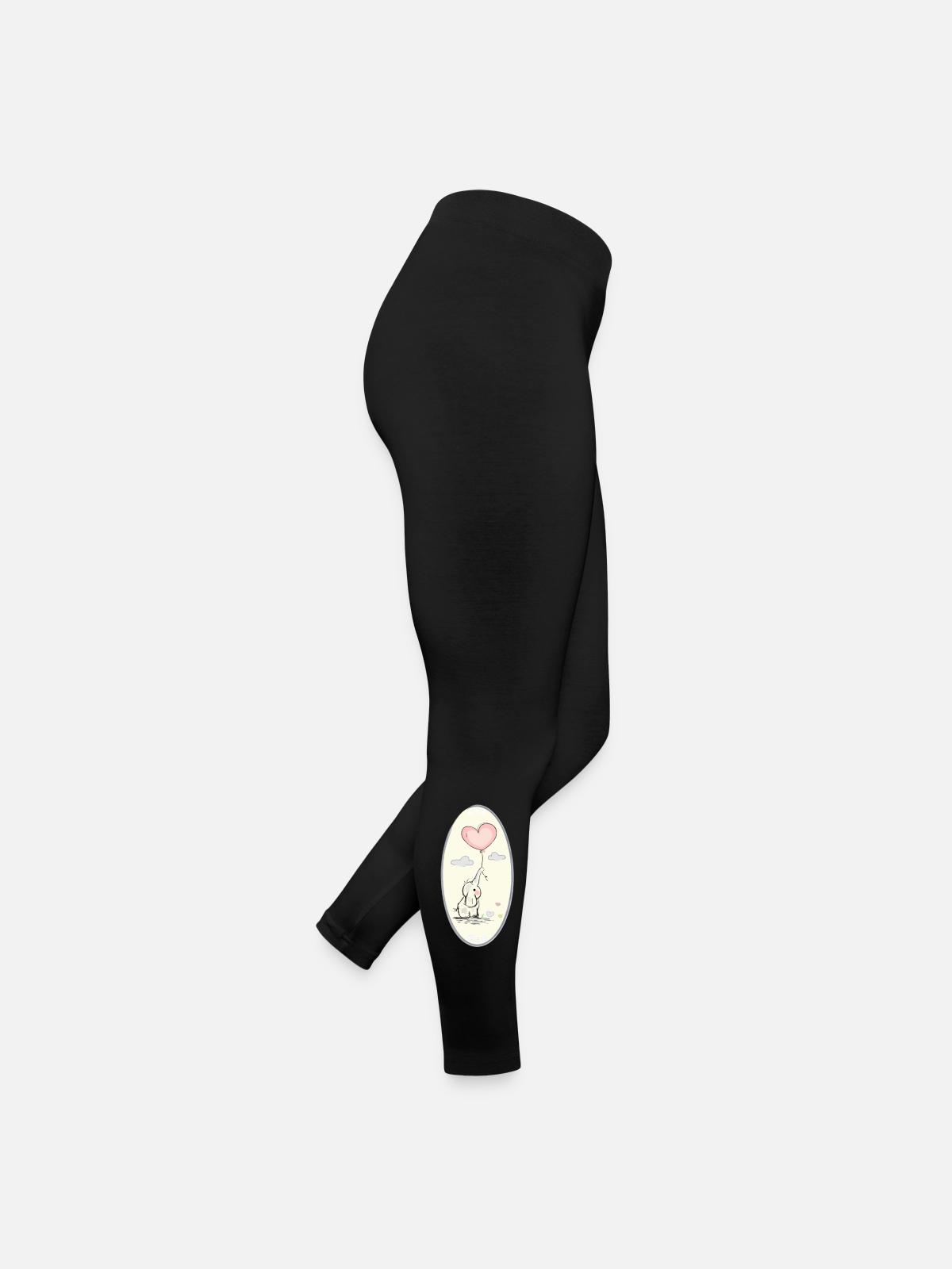 Cute elephant - Women’s Jersey Leggings - black - Right