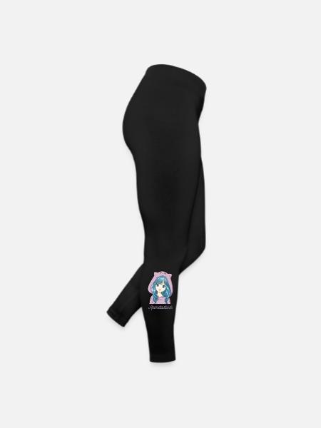 Süßes Anime/Manga Mädchen mit Cosplay-Pullie. - Frauen Jersey Leggings - Schwarz - Rechts