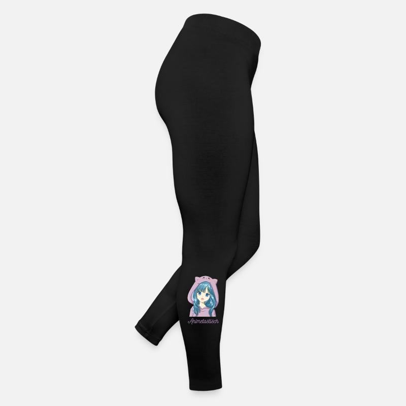 Süßes Anime/Manga Mädchen mit Cosplay-Pullie. Frauen Jersey Leggings