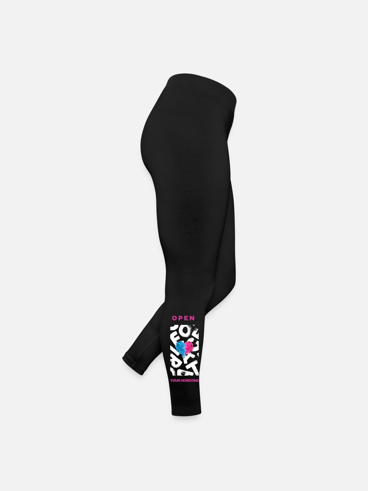 Open your horizons - Women’s Jersey Leggings - black - Right