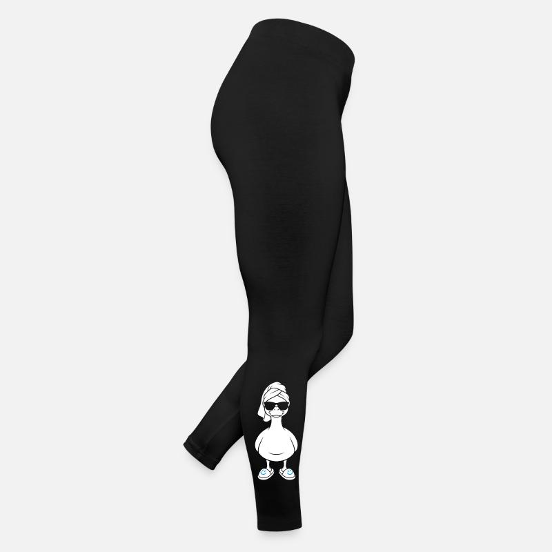 Sonnen-Duck mit Badetuch und Slippern Frauen Jersey Leggings