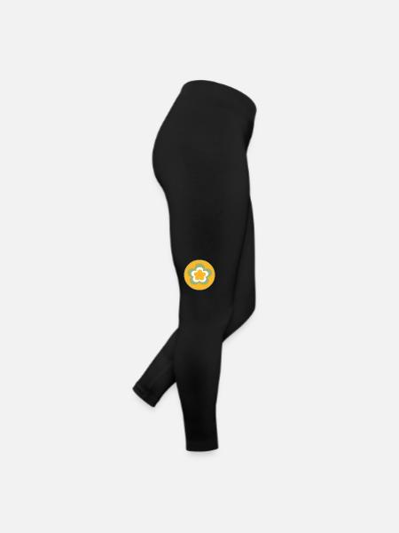 70er Jahre Blume Muster - Frauen Jersey Leggings - Schwarz - Rechts