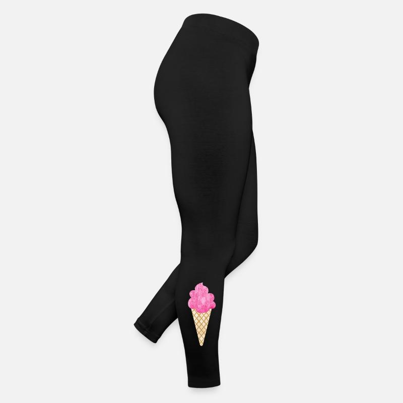 Cream Pink Waffle Cream Fan Snacking Summer Fan Women’s Jersey Leggings