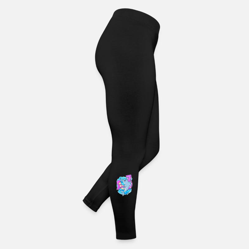 7. Geburtstag Mädchen 7 Jahre alt Meerjungfrau Frauen Jersey Leggings