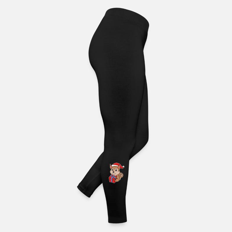 Écureuil avec bonnet de Père Noël Legging en jersey Femme