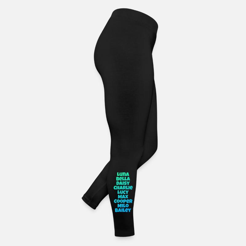 Liste colorée de noms de chiens Design de chiens Legging en jersey Femme