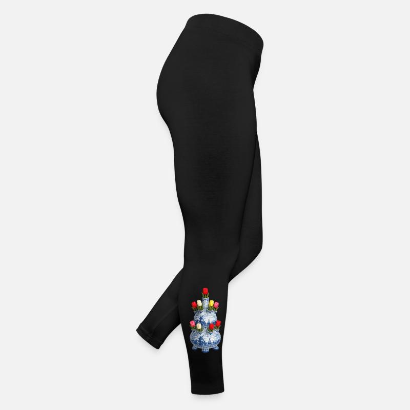 Delft Tulip Vase Motif Women’s Jersey Leggings
