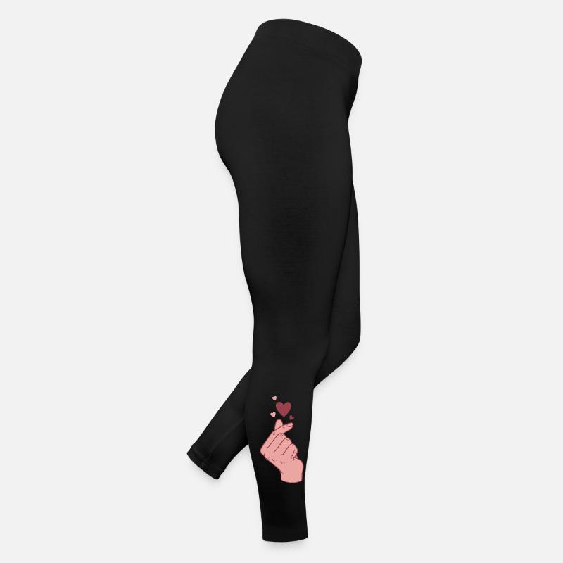 Kpop Cœur de doigt Coréen Pop Amour mignon Coréen Legging en jersey Femme