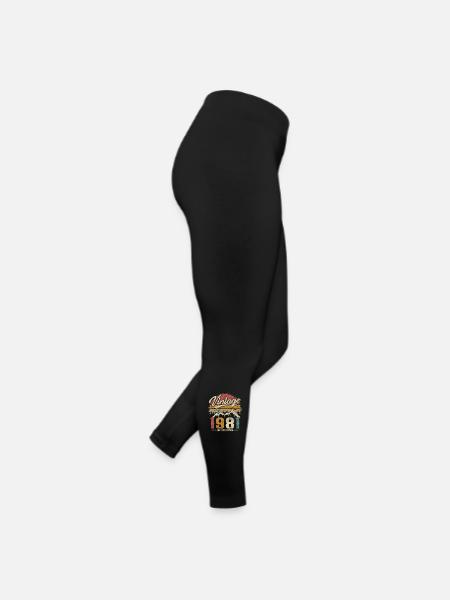 Vintage 1981 Limited Edition Geburtstagsgeschenk - Frauen Jersey Leggings - Schwarz - Rechts