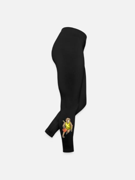 Affe Basketballspieler Basketball - Frauen Jersey Leggings - Schwarz - Rechts