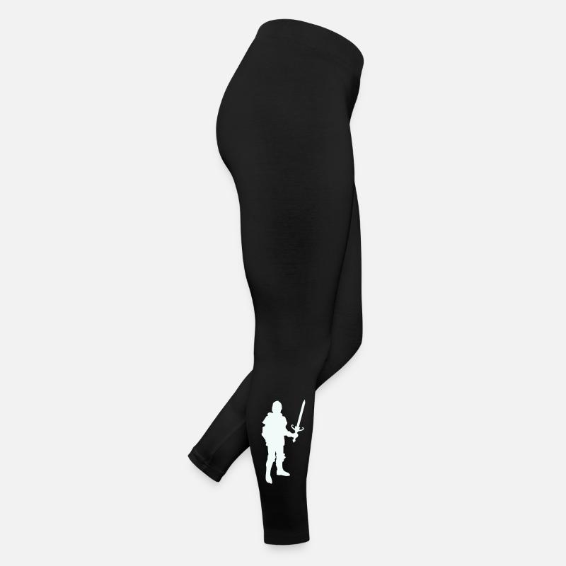 Ritterheld Silhouette mit Langschwert Frauen Jersey Leggings