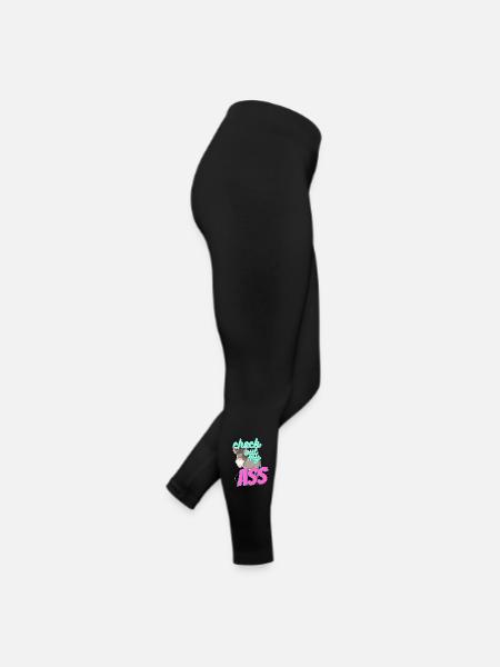 Donkey Delights: Neon Wordplay - Check Out My A** - Women’s Jersey Leggings - black - Right