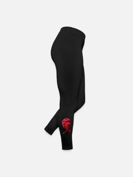 Herzpartner links - Frauen Jersey Leggings - Schwarz - Rechts