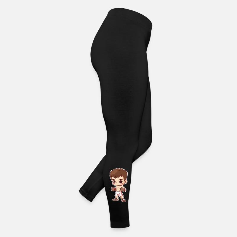 Kickboxer Junge Cartoon Stil Frauen Jersey Leggings