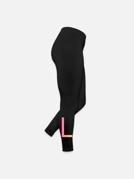 L - Frauen Jersey Leggings - Schwarz - Rechts