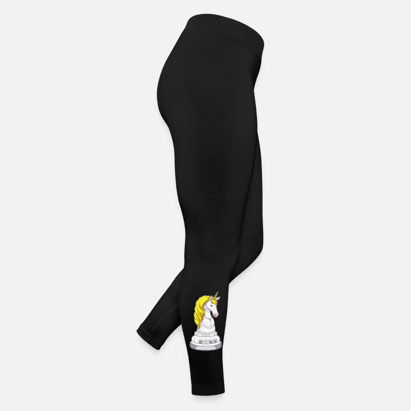 Einhorn Schachfigur Springer Schach Frauen Jersey Leggings