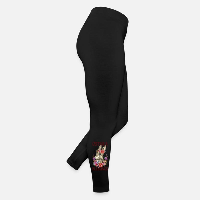 Ostara Blessings Happy Easter Rabbit Floral Women’s Jersey Leggings