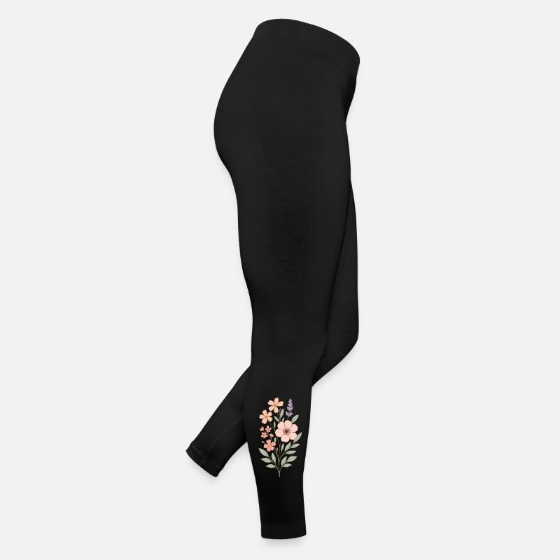 Bouquet aquarelle fleurs pastel Legging en jersey Femme