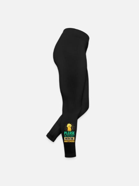waiter bartender bartender bartender barchef - Women’s Jersey Leggings - black - Right
