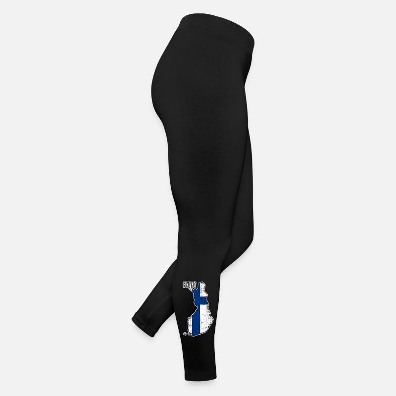 Finland Flag Map Silhouette Women’s Jersey Leggings