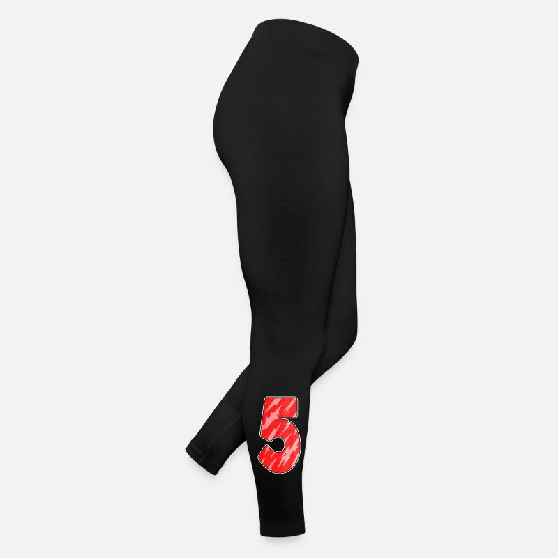 Numéro 5 - Cinq - 5 Motif - Numéro 5 Numéro Legging en jersey Femme