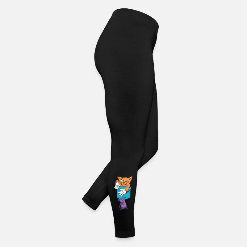 Playful Cat with Mouse Pattern Women’s Jersey Leggings