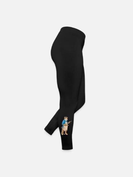 Tiger Maler Pinsel Malen - Frauen Jersey Leggings - Schwarz - Rechts