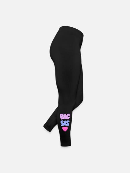 Big Sis Love - Frauen Jersey Leggings - Schwarz - Rechts