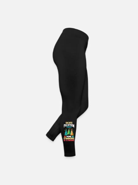 Weihnachtsmann Fichten Weihnachtsbaum Weihnachten - Frauen Jersey Leggings - Schwarz - Rechts