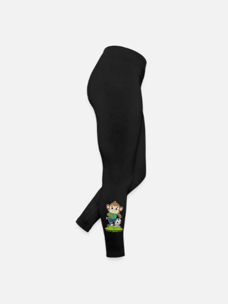 Monkey Soccer Player Soccer - Women’s Jersey Leggings - black - Right