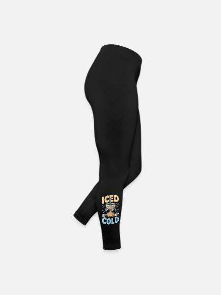 Iced But Not Cold Iced Coffee Humor Summer - Women’s Jersey Leggings - black - Right