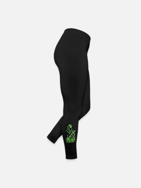 Neon Graffiti Bass Beast - Women’s Jersey Leggings - black - Right